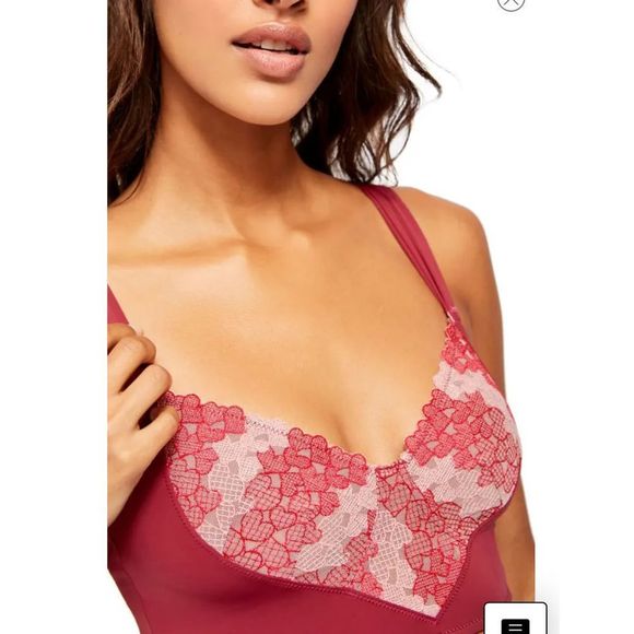 NEW Free People Love Story Soft Bra Wine Hearts - Picture 6 of 12